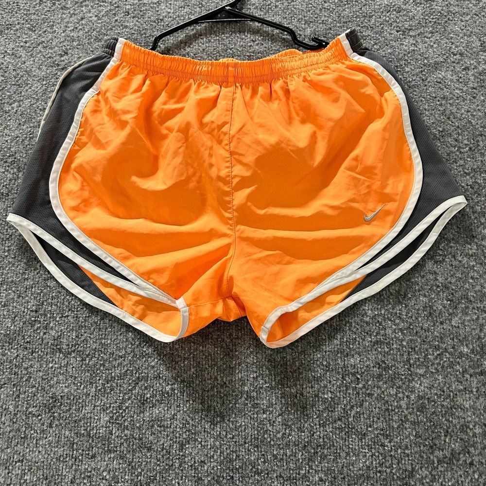 Nike Shorts Womens Size M Orange Dri-Fit Running Athletic Built-in Liner Good